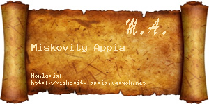 Miskovity Appia névjegykártya
